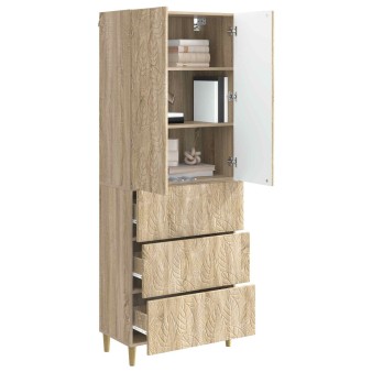 Szekrény szett 2 pcs sonoma tölgy 66 x 34,5 x 90 cm szerelt fa