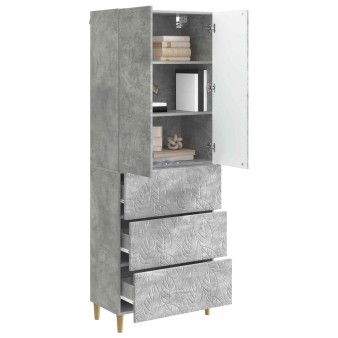 Szekrény szett 2 pcs betonszürke 66 x 34,5 x 90 cm szerelt fa