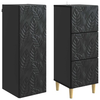 Szekrény szett 2 pcs fekete 33 x 34,5 x 90 cm szerelt fa