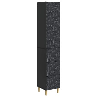 Szekrény szett 2 pcs fekete 33 x 34,5 x 90 cm szerelt fa