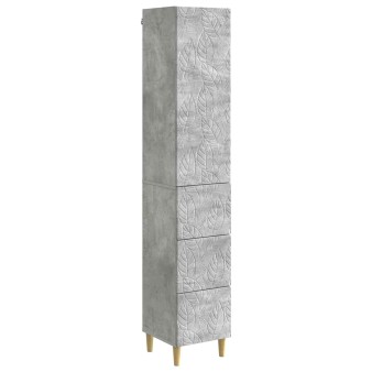Szekrény szett 2 pcs betonszürke 33 x 34,5 x 90 cm szerelt fa