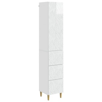 Szekrény szett 2 pcs magasfényű fehér 33 x 34,5 x 90 cm
