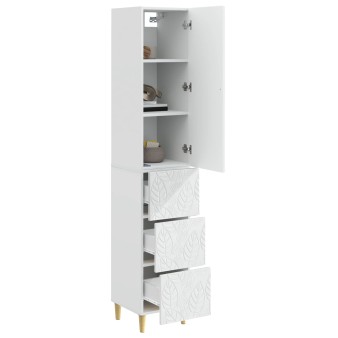 Szekrény szett 2 pcs magasfényű fehér 33 x 34,5 x 90 cm