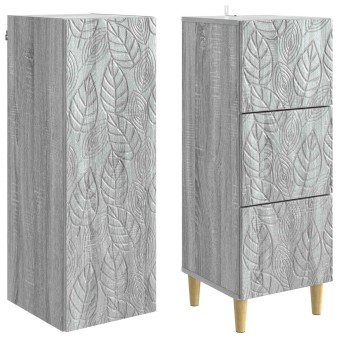 Szekrény szett 2 pcs szürke sonoma 33 x 34,5 x 90 cm szerelt fa