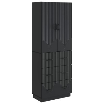 Szekrény szett 2 pcs fekete 66 x 34,5 x 87 cm szerelt fa