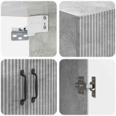 Szekrény szett 2 pcs betonszürke 66 x 34,5 x 87 cm szerelt fa