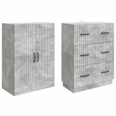 Szekrény szett 2 pcs betonszürke 66 x 34,5 x 87 cm szerelt fa