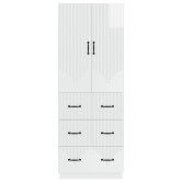 Szekrény szett 2 pcs magasfényű fehér 66 x 34,5 x 87 cm Szekrény szett 2 pcs magasfényű fehér 66 x 34,5 x 87 cm