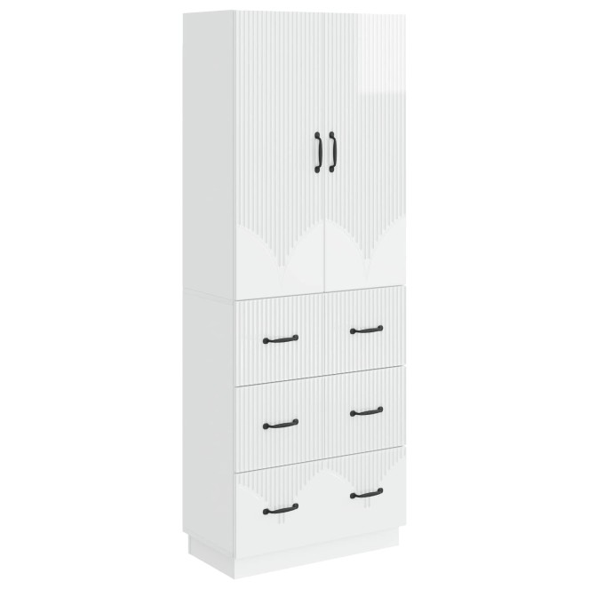 Szekrény szett 2 pcs magasfényű fehér 66 x 34,5 x 87 cm Szekrény szett 2 pcs magasfényű fehér 66 x 34,5 x 87 cm