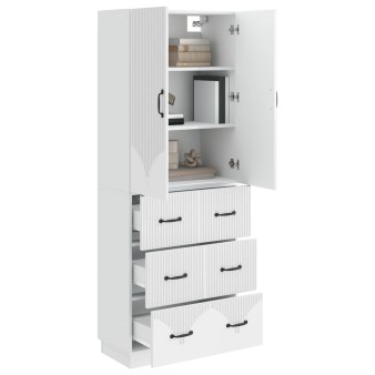Szekrény szett 2 pcs magasfényű fehér 66 x 34,5 x 87 cm