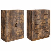Szekrény szett 2 pcs füstös tölgy 66 x 34,5 x 87 cm szerelt fa