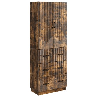 Szekrény szett 2 pcs füstös tölgy 66 x 34,5 x 87 cm szerelt fa