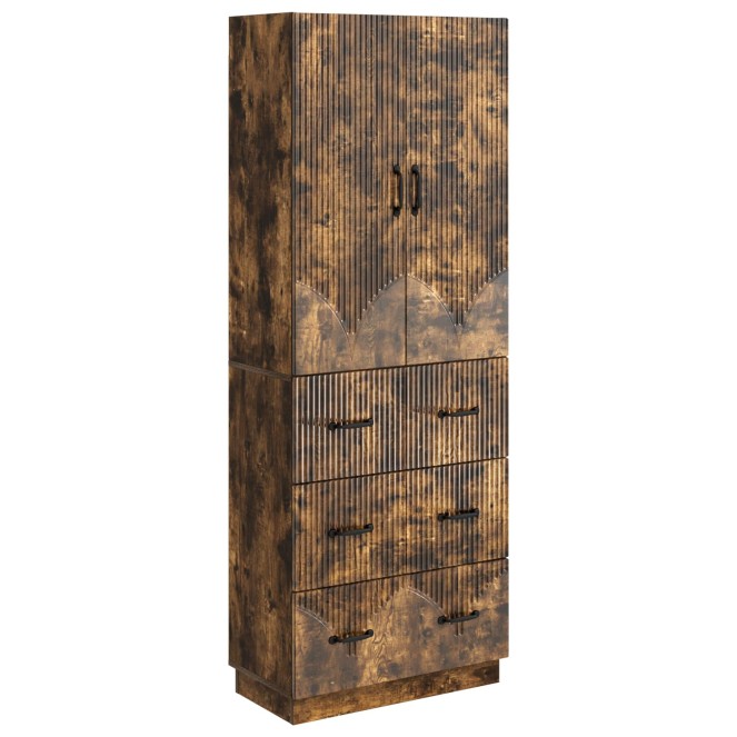 Szekrény szett 2 pcs füstös tölgy 66 x 34,5 x 87 cm szerelt fa