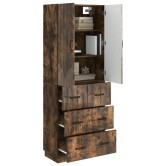 Szekrény szett 2 pcs füstös tölgy 66 x 34,5 x 87 cm szerelt fa