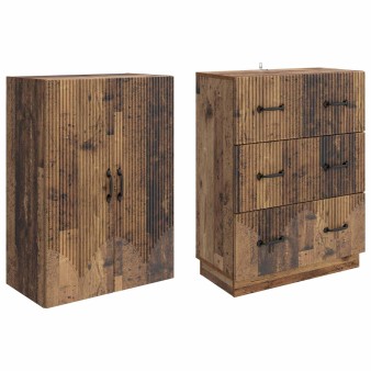 Szekrény szett 2 pcs antik fa 66 x 34,5 x 87 cm szerelt fa