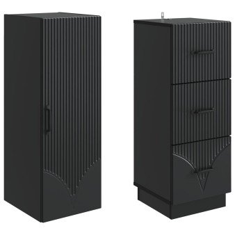 Szekrény szett 2 pcs fekete 33 x 34,5 x 87 cm szerelt fa