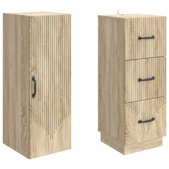 Szekrény szett 2 pcs sonoma tölgy 33 x 34,5 x 87 cm szerelt fa