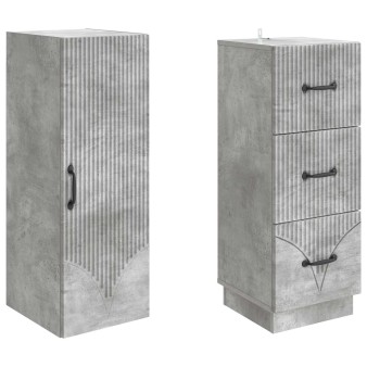 Szekrény szett 2 pcs betonszürke 33 x 34,5 x 87 cm szerelt fa