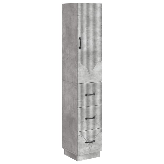 Szekrény szett 2 pcs betonszürke 33 x 34,5 x 87 cm szerelt fa Szekrény szett 2 pcs betonszürke 33 x 34,5 x 87 cm szerelt fa
