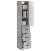 Szekrény szett 2 pcs betonszürke 33 x 34,5 x 87 cm szerelt fa Szekrény szett 2 pcs betonszürke 33 x 34,5 x 87 cm szerelt fa