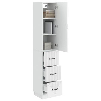Szekrény szett 2 pcs magasfényű fehér 33 x 34,5 x 87 cm