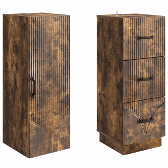 Szekrény szett 2 pcs füstös tölgy 33 x 34,5 x 87 cm szerelt fa