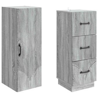 Szekrény szett 2 pcs szürke sonoma 33 x 34,5 x 87 cm szerelt fa