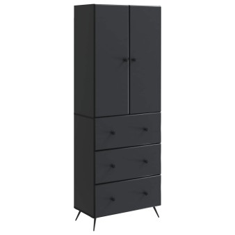 Szekrény szett 2 pcs fekete 66 x 34,5 x 90 cm szerelt fa