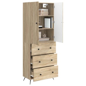 Szekrény szett 2 pcs sonoma tölgy 66 x 34,5 x 90 cm szerelt fa