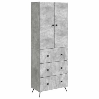 Szekrény szett 2 pcs betonszürke 66 x 34,5 x 90 cm szerelt fa