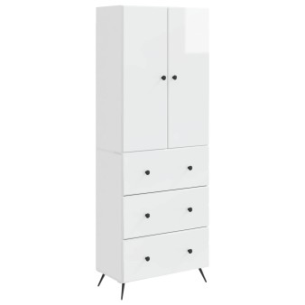 Szekrény szett 2 pcs magasfényű fehér 66 x 34,5 x 90 cm