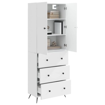 Szekrény szett 2 pcs magasfényű fehér 66 x 34,5 x 90 cm