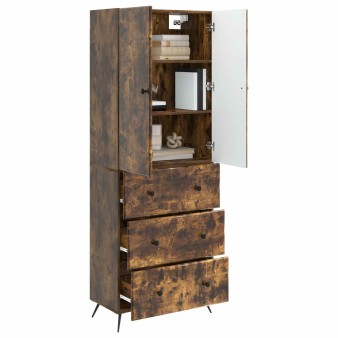 Szekrény szett 2 pcs füstös tölgy 66 x 34,5 x 90 cm szerelt fa