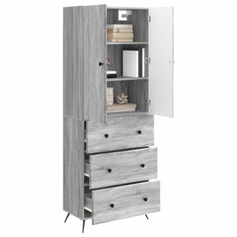 Szekrény szett 2 pcs szürke sonoma 66 x 34,5 x 90 cm szerelt fa