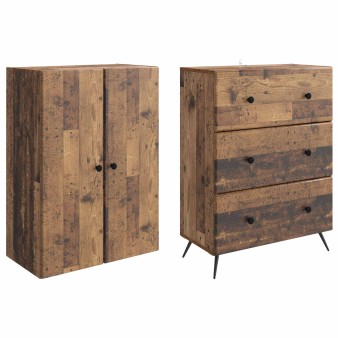 Szekrény szett 2 pcs antik fa 66 x 34,5 x 90 cm szerelt fa