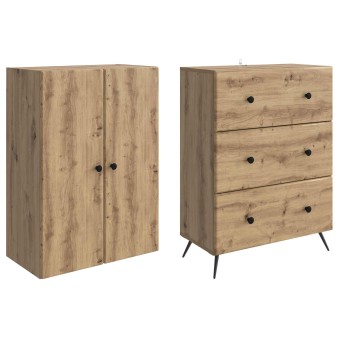 Szekrény szett 2 pcs kézműves tölgy 66 x 34,5 x 90 cm