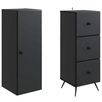 Szekrény szett 2 pcs fekete 34,5 x 34,5 x 90 cm szerelt fa