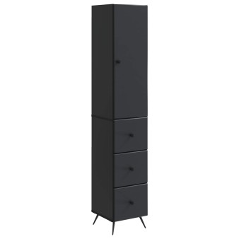 Szekrény szett 2 pcs fekete 34,5 x 34,5 x 90 cm szerelt fa