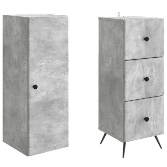 Szekrény szett 2 pcs betonszürke 34,5 x 34,5 x 90 cm szerelt fa