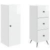 Szekrény szett 2 pcs magasfényű fehér 34,5 x 34,5 x 90 cm