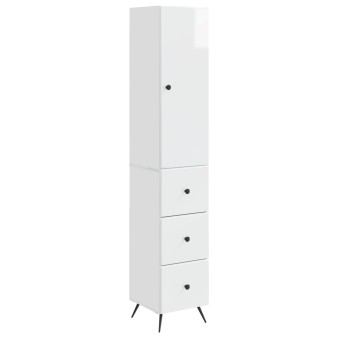 Szekrény szett 2 pcs magasfényű fehér 34,5 x 34,5 x 90 cm