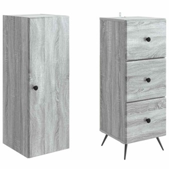 Szekrény szett 2 pcs szürke sonoma 34,5 x 34,5 x 90 cm
