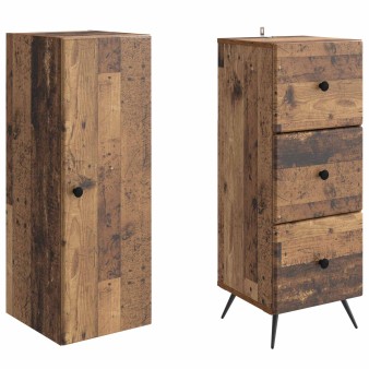 Szekrény szett 2 pcs antik fa 34,5 x 34,5 x 90 cm szerelt fa