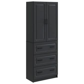 Szekrény szett 2 pcs fekete 66 x 34,5 x 87 cm szerelt fa