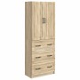 Szekrény szett 2 pcs sonoma tölgy 66 x 34,5 x 87 cm szerelt fa