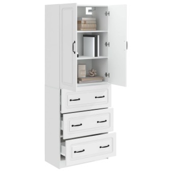 Szekrény szett 2 pcs magasfényű fehér 66 x 34,5 x 87 cm