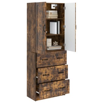 Szekrény szett 2 pcs füstös tölgy 66 x 34,5 x 87 cm szerelt fa