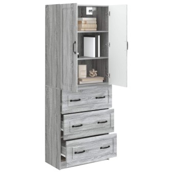 Szekrény szett 2 pcs szürke sonoma 66 x 34,5 x 87 cm szerelt fa