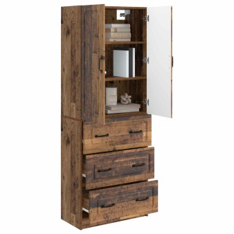 Szekrény szett 2 pcs antik fa 66 x 34,5 x 87 cm szerelt fa