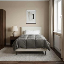 Teljes éves takaró világosszürke 135 x 200 cm mikroszál